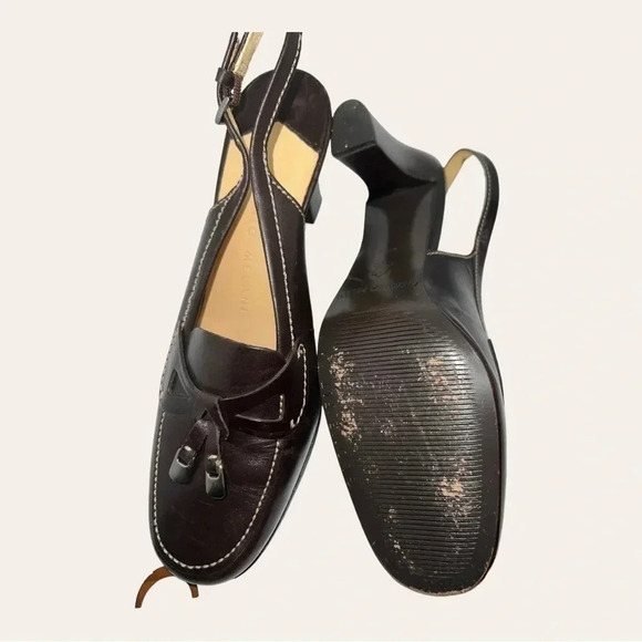ANTONIO MELANI‎ CLOSED TOE HEELS BLOCKED HEEL STRAP AROUND ANKLE SIZE 6.5 - Picture 11 of 12